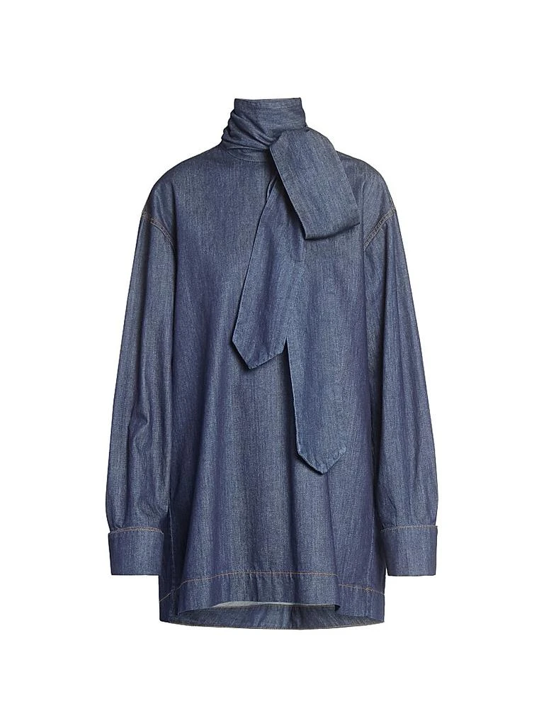 Dries Van Noten Chaddy Denim Scarf Blouse 1