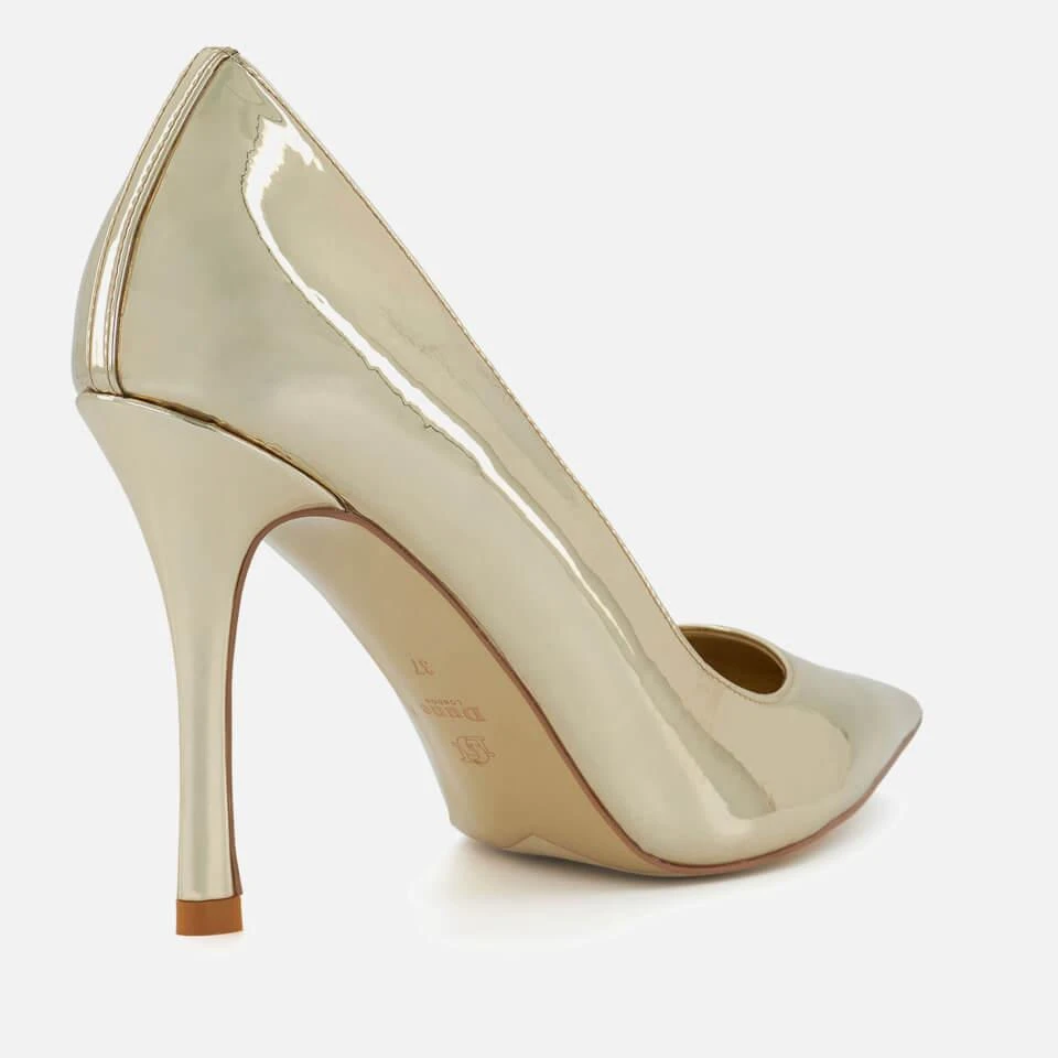 Dune DUNE LONDON WOMEN'S ATTENTION METALLIC PATENT-LEATHER HEELED PUMPS 3