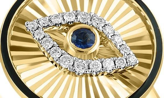 Effy 14K Yellow Gold Diamond & Sapphire Evil Eye Ring 2