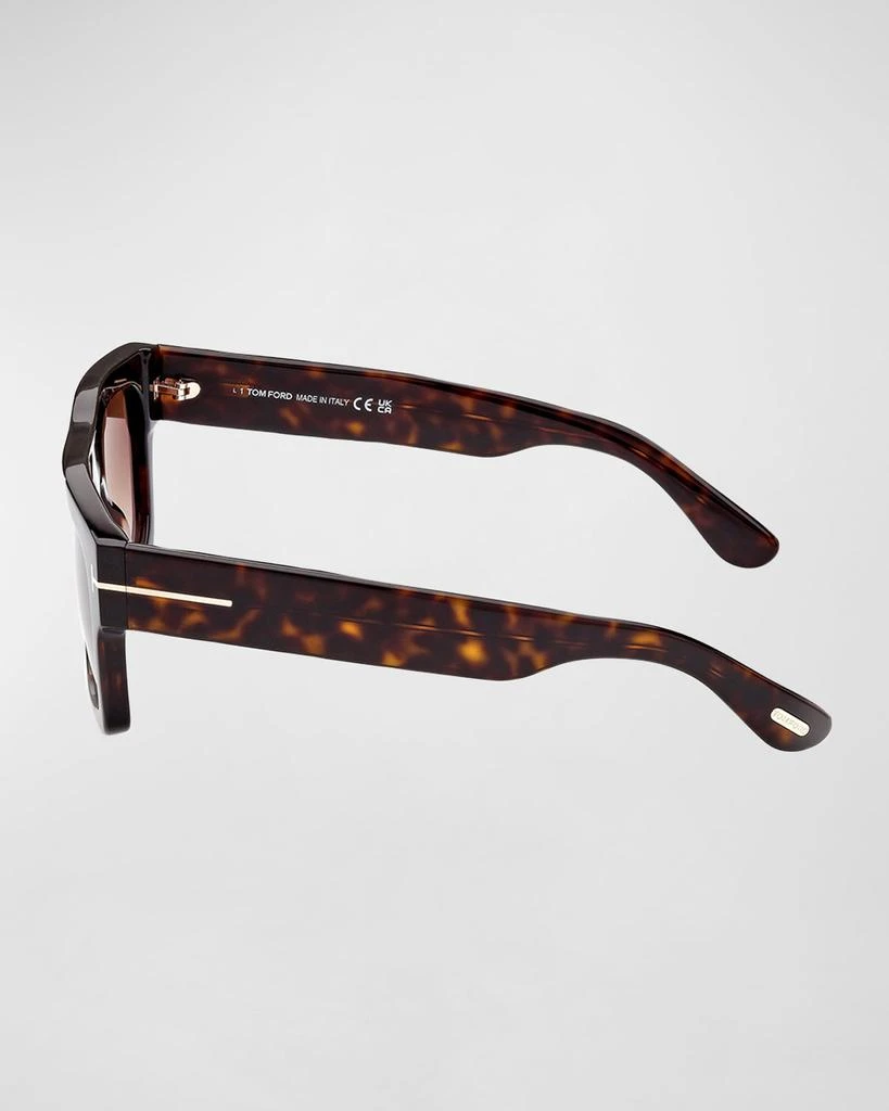 Tom Ford Men's Fausto M T-Logo Square Flat-Top Sunglasses 3