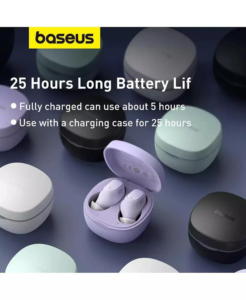 Baseus Bowie WM01 True Wireless Earbuds Bluetooth Headphones - White 9