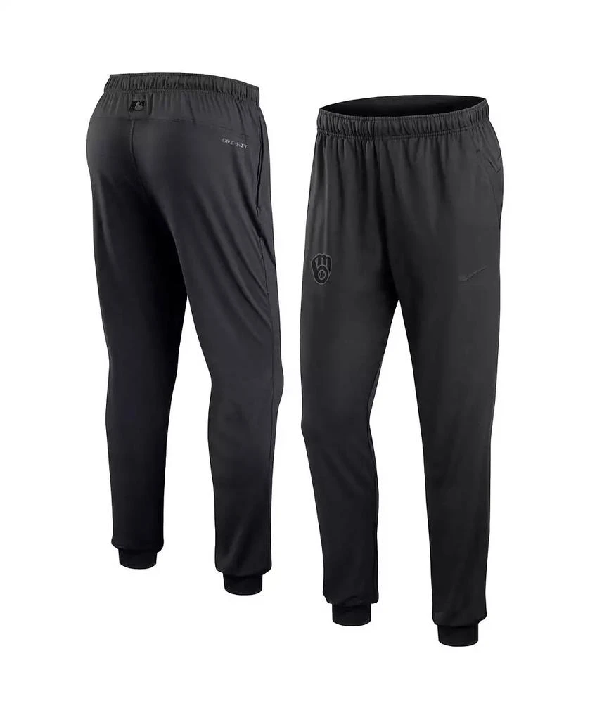 NIKE Men's Black Milwaukee Brewers Authentic Collection Travel Performance Pants 1