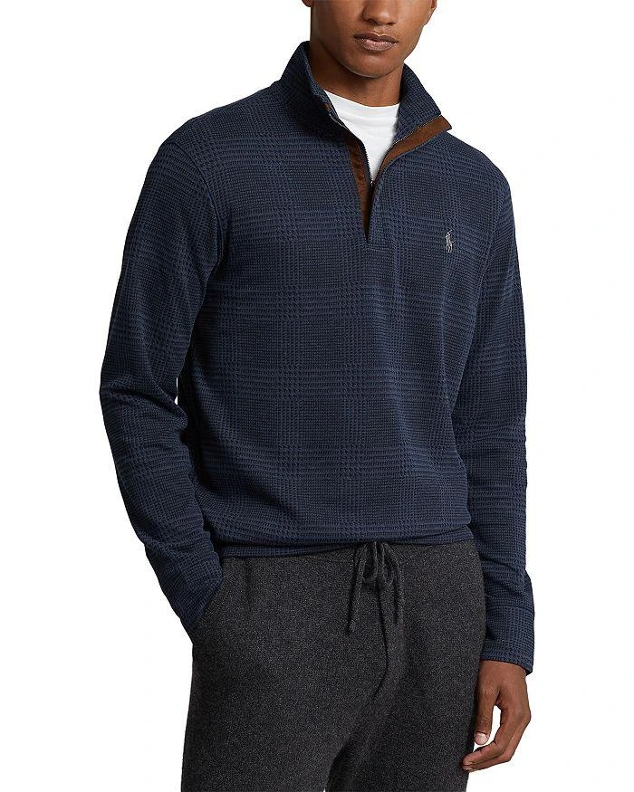 Polo Ralph Lauren Cotton Blend Double Knit Quarter Zip Mock Neck Sweater 1