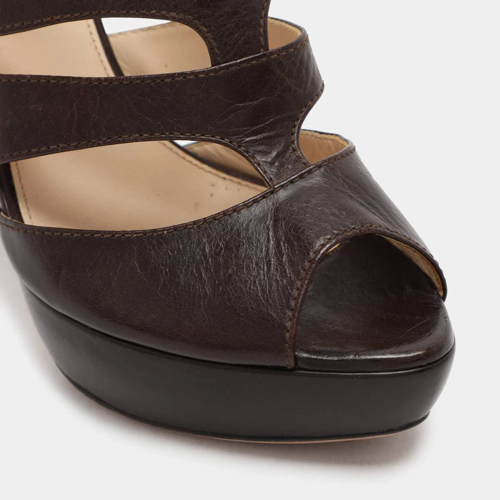 Prada Prada Brown Leather Caged Booties Size 38 8