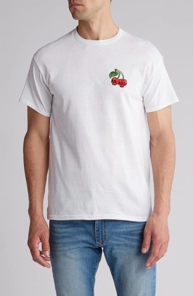 RETROFIT Skull Cherry Chest Patch Cotton T-Shirt 1