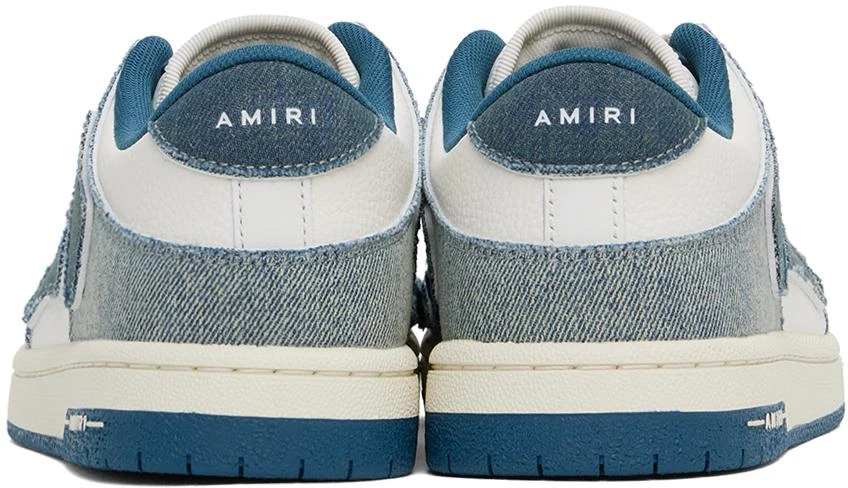 AMIRI White & Blue Vintage Denim Skel Top Low Sneakers 2