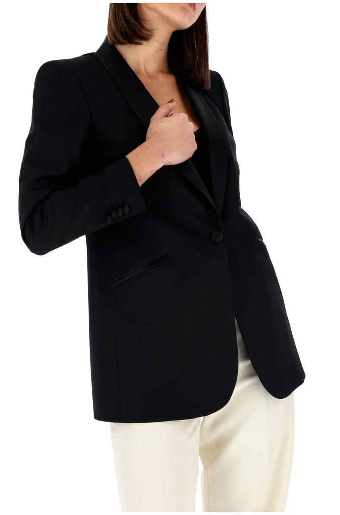 Brian Dales BRIAN DALES AGNESE/R-JK4802 BLACK double-breasted jacket with fabric lapels for women