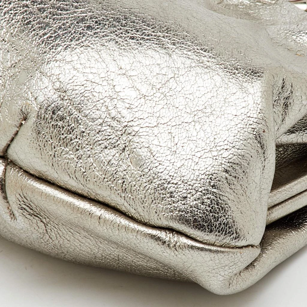 Marni Marni Silver Leather Twisted Lock Clutch 13