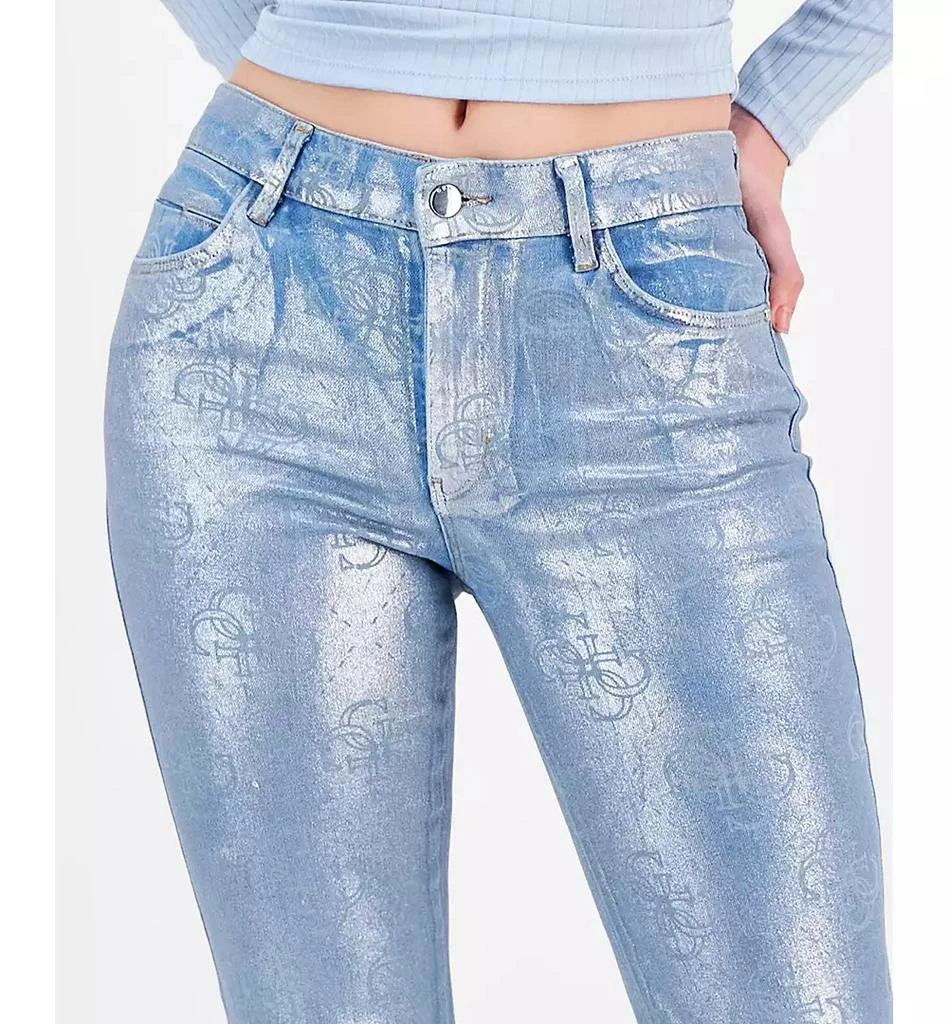 GUESS Women's Dory Signature Foil Straight-Leg Jeans 5