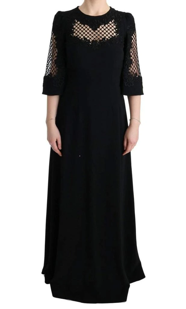 Dolce & Gabbana Dolce & Gabbana  Black Stretch Shift Long Maxi Dress 1