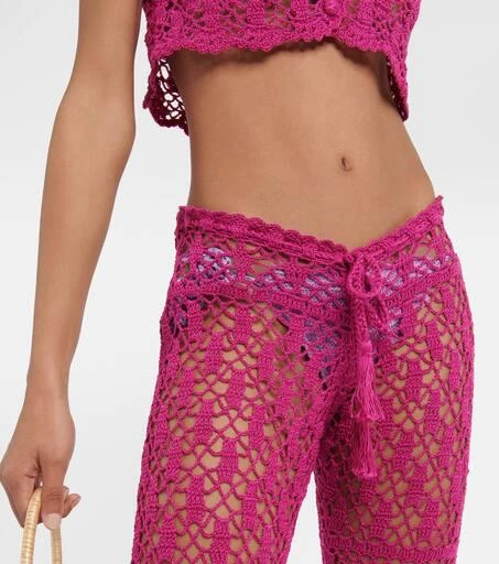 ANNA KOSTUROVA Bianca crochet flared cotton pants 4