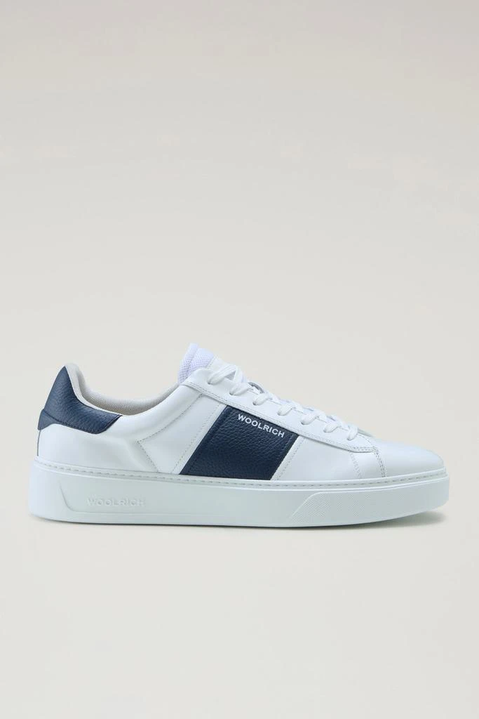 WO-FOOTWEAR Classic Court Sneakers in Leather with Contrasting Trim - Men - Blue 1