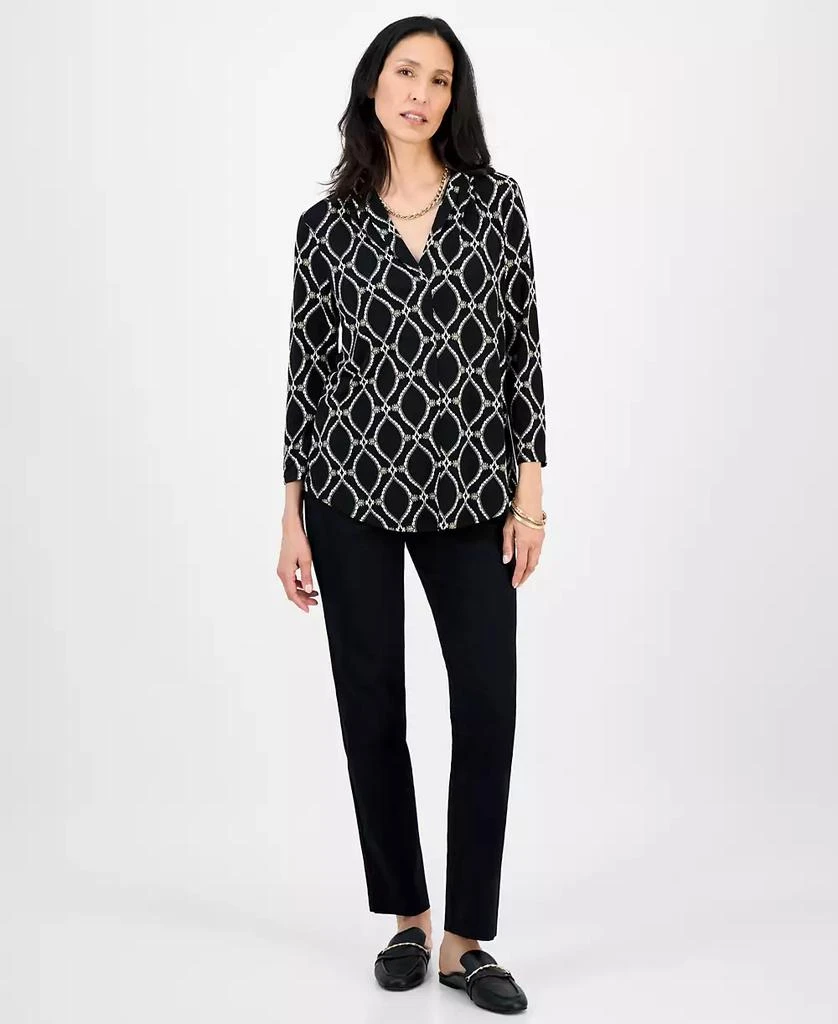 JM Collection Women's Printed 3/4 Sleeve V-Neck Knit Top, Exclusively at Macy's 2