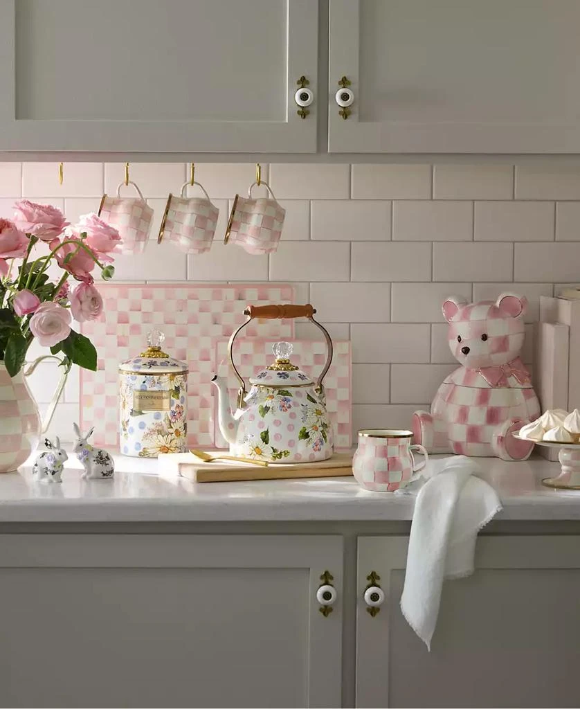 MacKenzie-Childs Rosy Check Bear Ceramic Cookie Jar 3