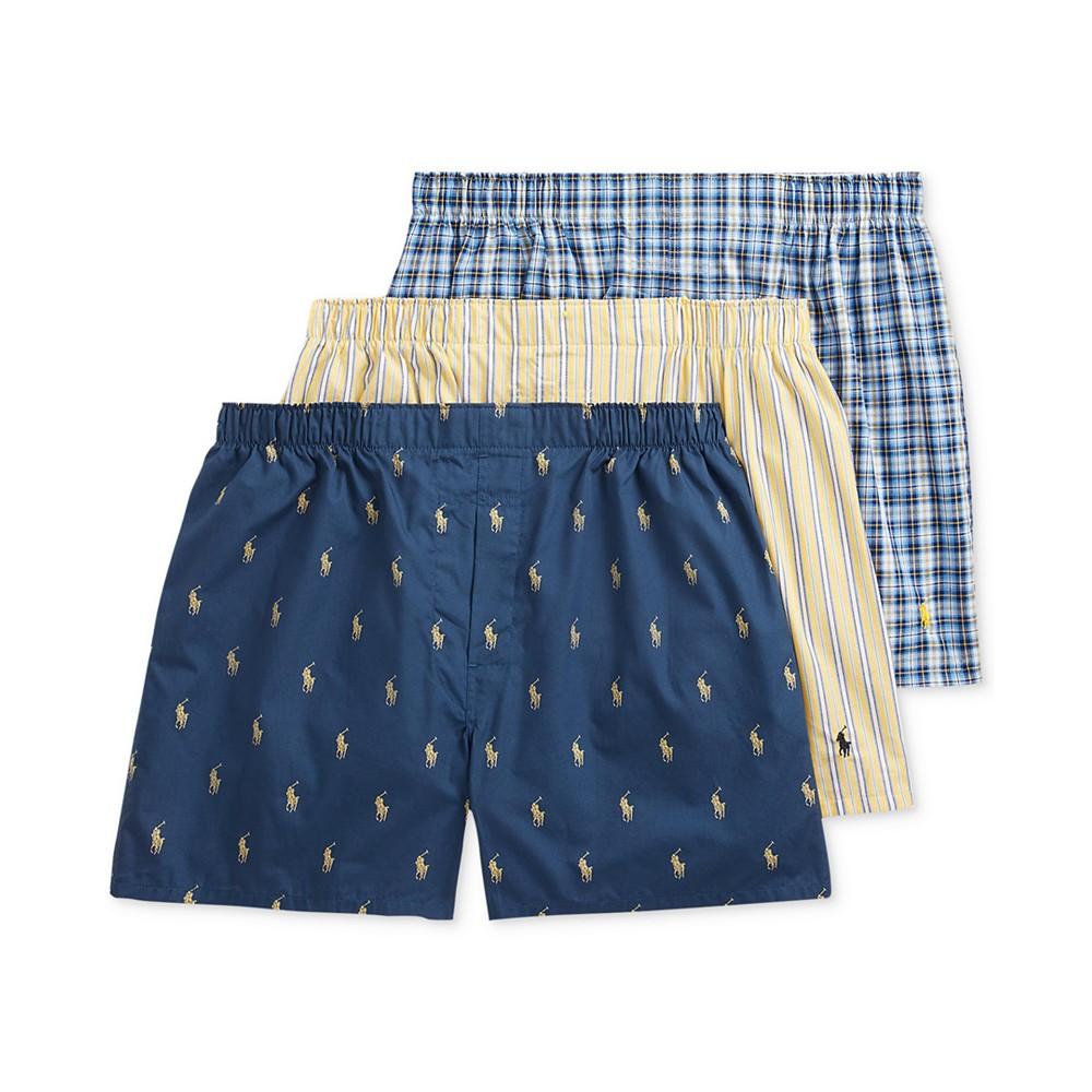 Polo Ralph Lauren Men's 3 Pack Classic Woven Cotton Boxers