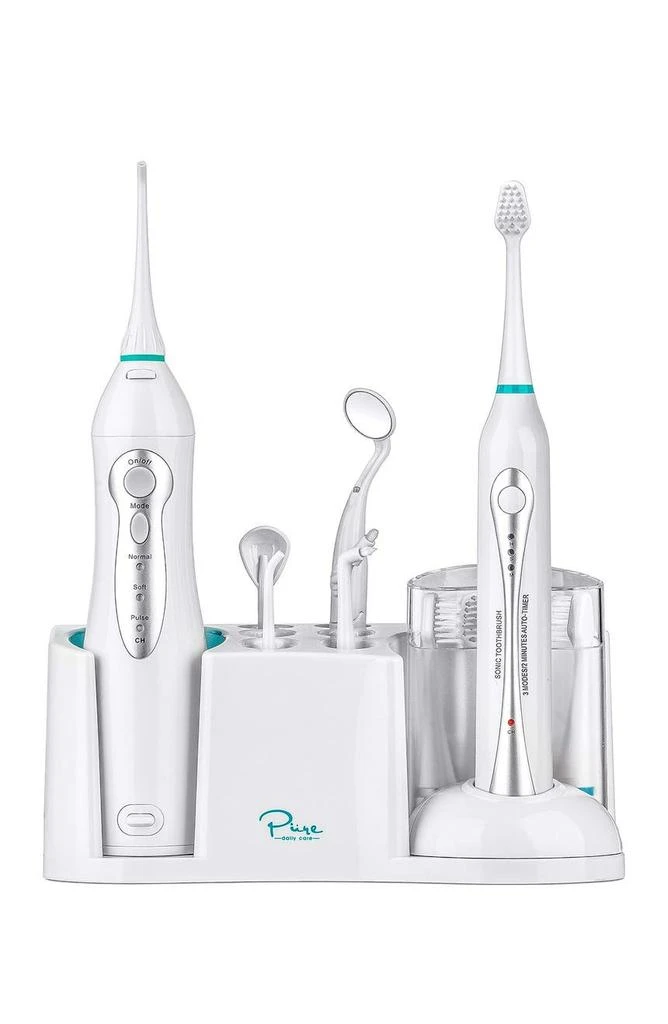AquaSonic Home Dental Center Ultra Sonic Rechargeable Electric Toothbrush & Smart Water Flosser 10