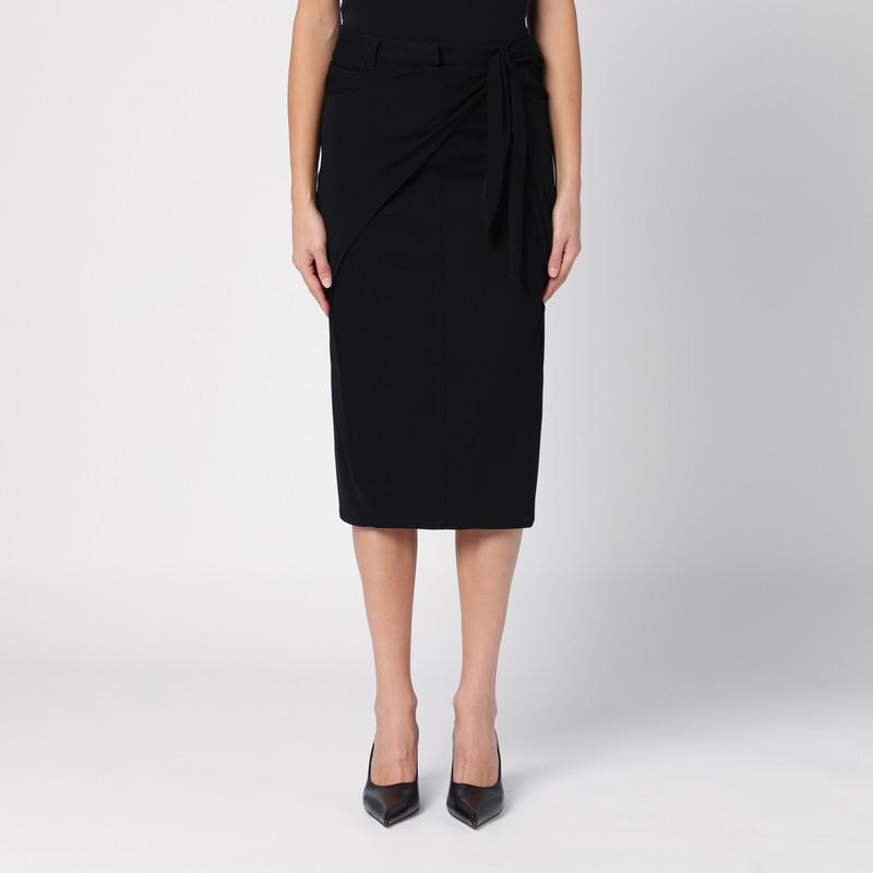 スカート Courreges Black midi skirt with draping Courrèges Black midi skirt with draping - Dresses & Skirts