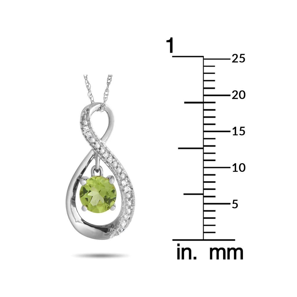Non Branded 14K White Gold 0.03ct Diamond and Peridot Pendant Necklace PD4-15537WPE 4