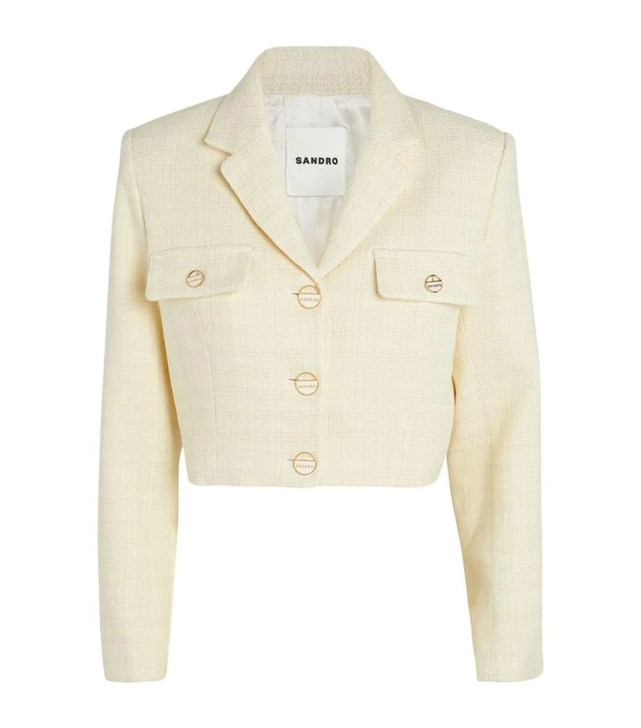Sandro Tweed Cropped Jacket 1