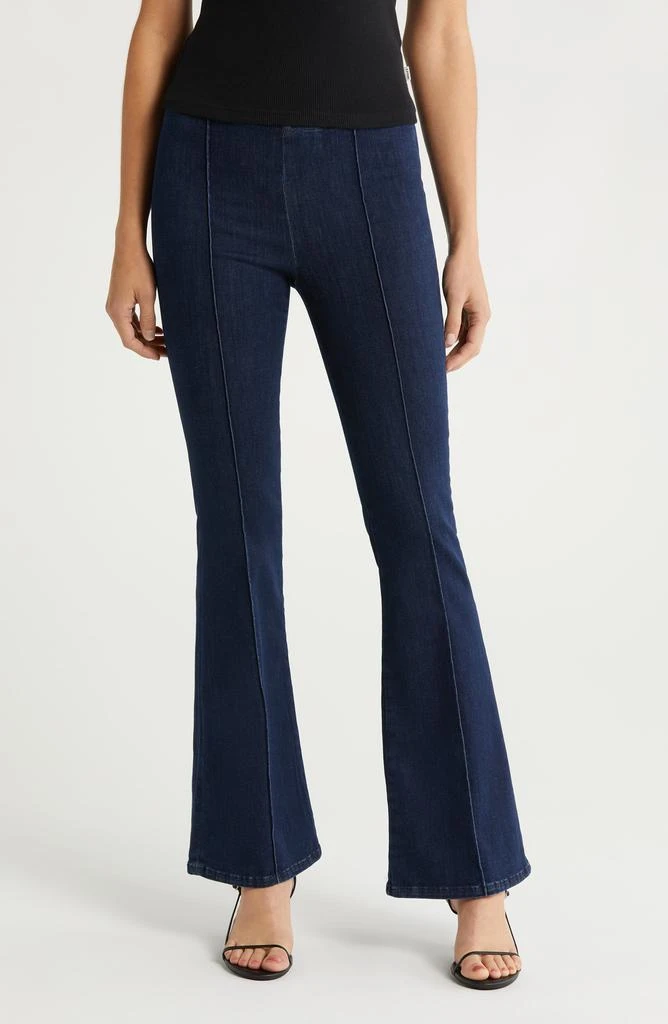 FRAME Jetset Pintuck Organic Cotton Blend Flare Jeans
