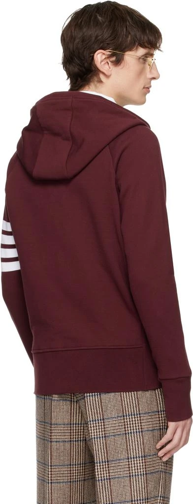 Thom Browne Burgundy Classic Loopback 4-Bar Full Zip Hoodie 3