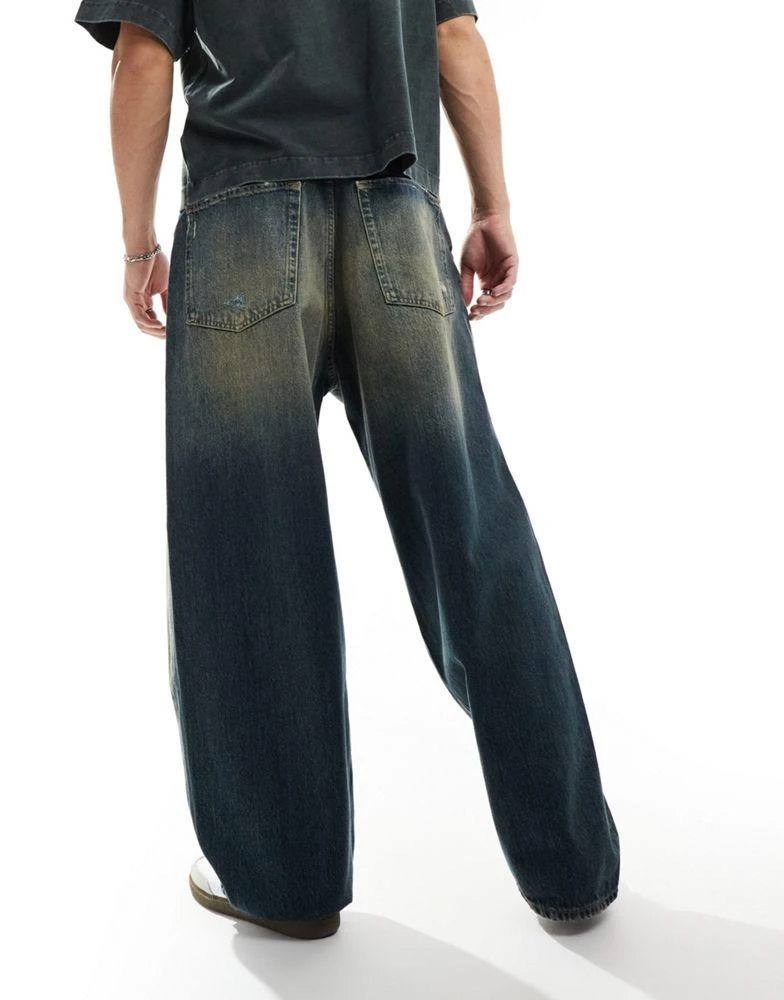 Pull&Bear Pull&bear super baggy jeans in washed blue 3