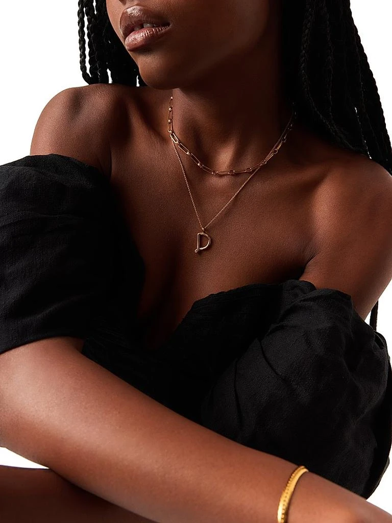 Missoma 18K-Yellow-Gold Vermeil Curly Molten Initial Pendant Necklace 3