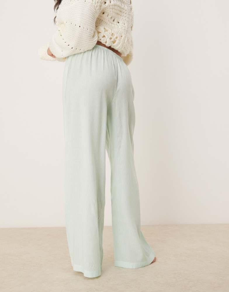 Luna Luna oversized pyjama bottoms in mint green stripe