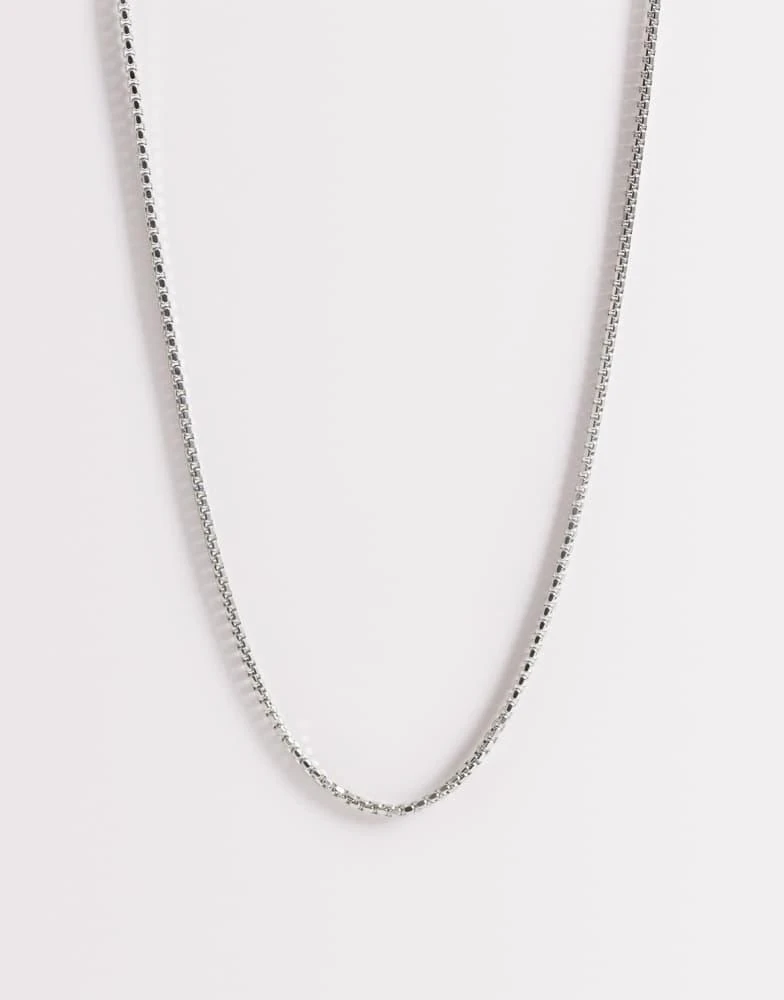 ASOS ASOS DESIGN waterproof stainless steel skinny box chain necklace in silver