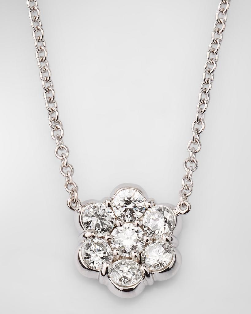 Bayco 18K White Gold Diamond Flower Pendant
