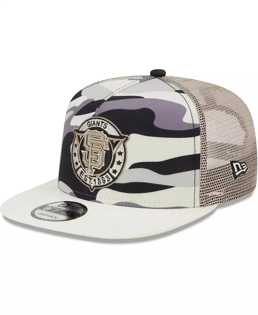 New Era Men's White San Francisco Giants Chrome Camo A-Frame 9FIFTY Trucker Snapback Hat 1