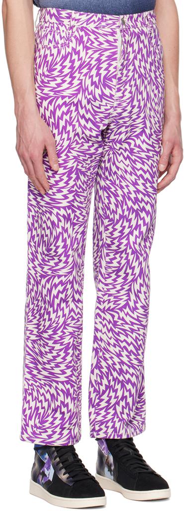 Double Rainbouu Purple & White She's Electric Trousers