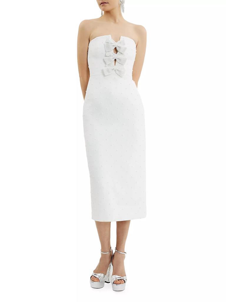 Rebecca Vallance Ophelia Embellished Crepe Bridal Midi-Dress