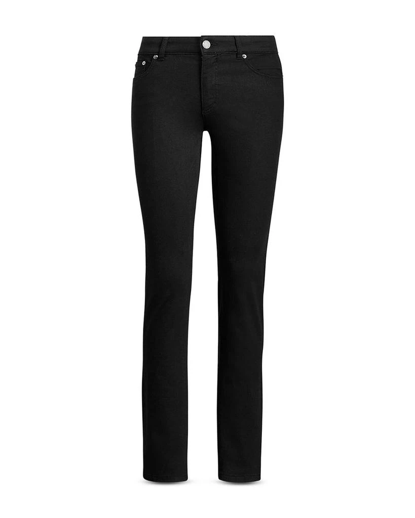Ralph Lauren Mid Rise Straight Super Stretch Jeans in Black 7