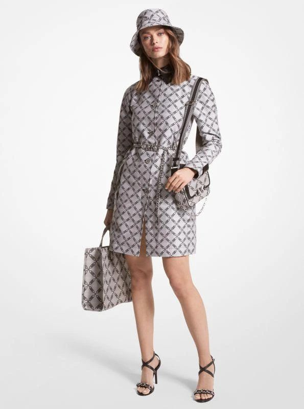 michael_kors Empire Logo Jacquard Trench Coat 1