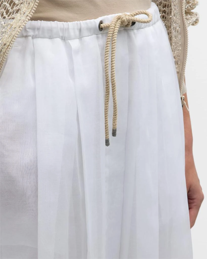 Brunello Cucinelli Cotton Gauze Fluid Maxi Skirt with Rope Belt 5