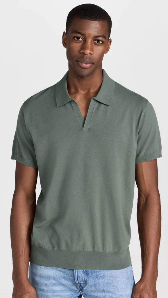 Club Monaco Short Sleeve Tech Johnny Collar Polo 1