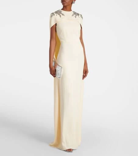 Erdem Embellished caped gown 2
