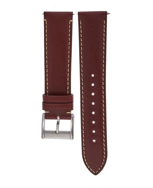 Hamilton Hamilton Brown Leather Standard 20mm Strap with Buckle H600385106