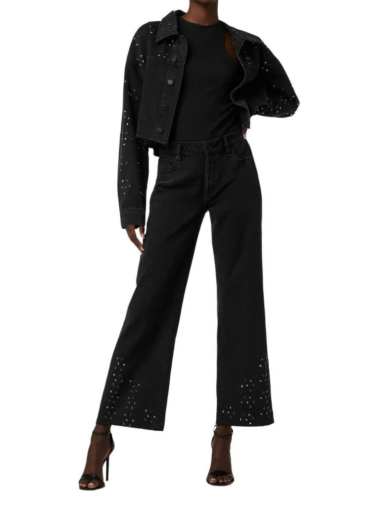 Hudson Rosie Ankle Jean With Grommets In Black Glitter 5