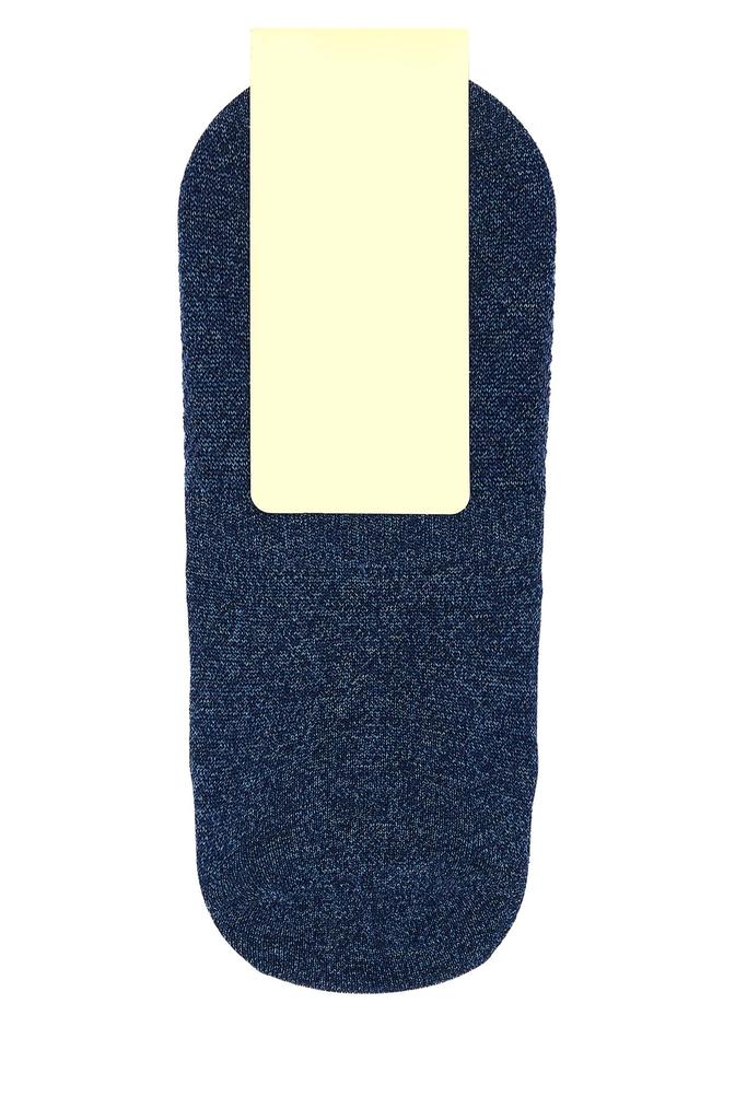 GALLO Melange blue stretch cotton blend invisible socks