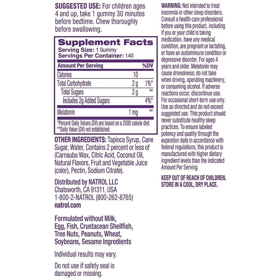 Natrol 1mg Melatonin Gummies Raspberry 7