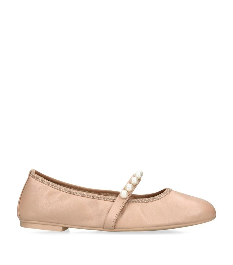 Stuart Weitzman Pearl-Embellished Goldie Ballet Flats 1