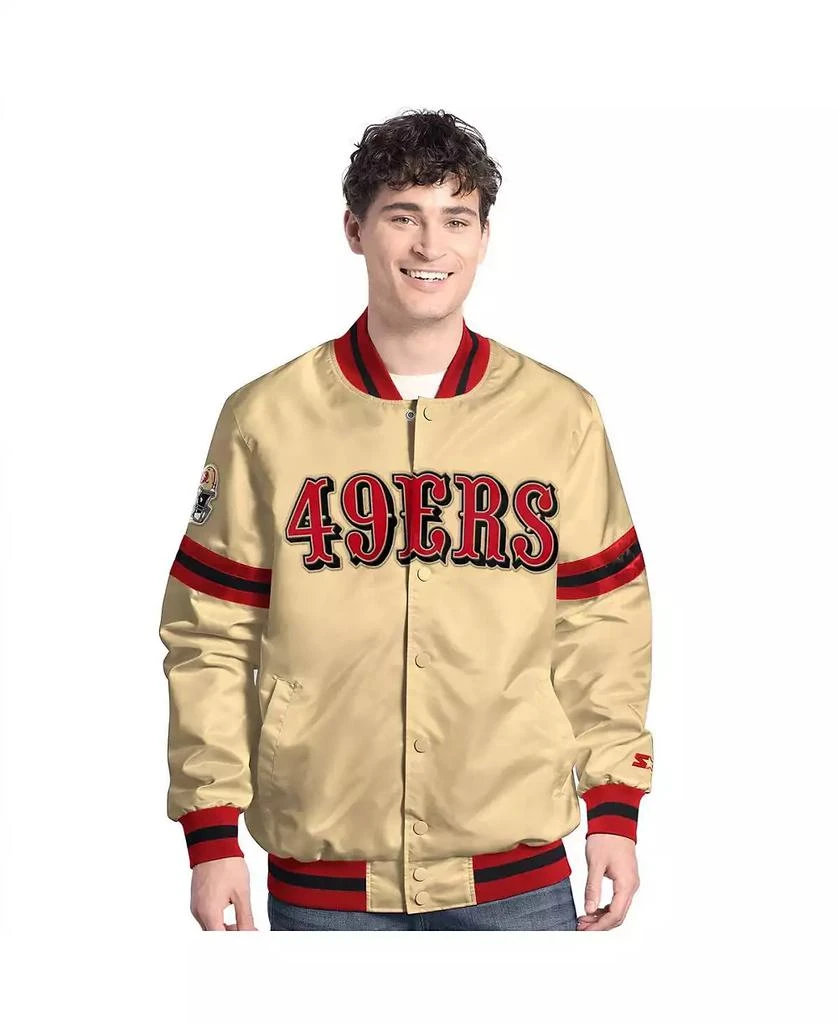 Starter Men's Gold San Francisco 49ers Scout Full-Snap Varsity Jacket 1
