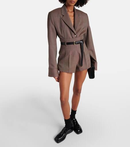 【プラダ・PRADA】Single-breasted pinstripe wool jacket Smoky Gray Single-breasted pinstripe wool jacket | PRADA