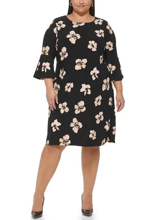 Tommy Hilfiger Hilfiger Plus Size Floral Print Jersey Sheath Dress 1