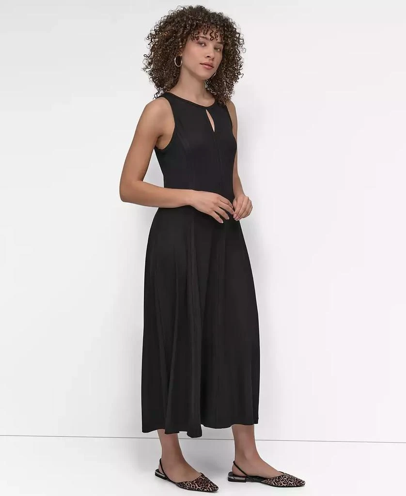chinese dress ladies DKNY 3/4 Sleeve Printed Satin Maxi Dress Persimmon Multi XS at Amazon  Women's Clothing store main image 0