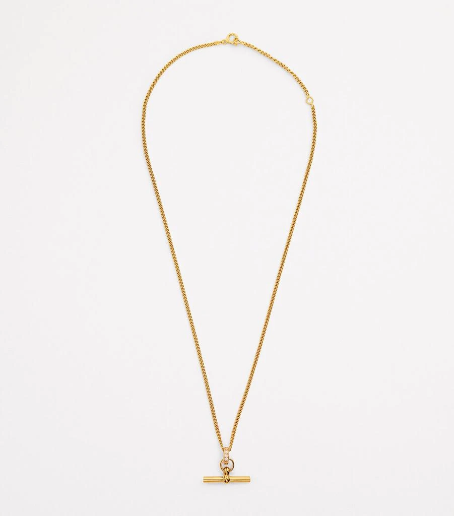 TILLY SVEAAS Gold-Plated Crystal T-Bar Necklace 3