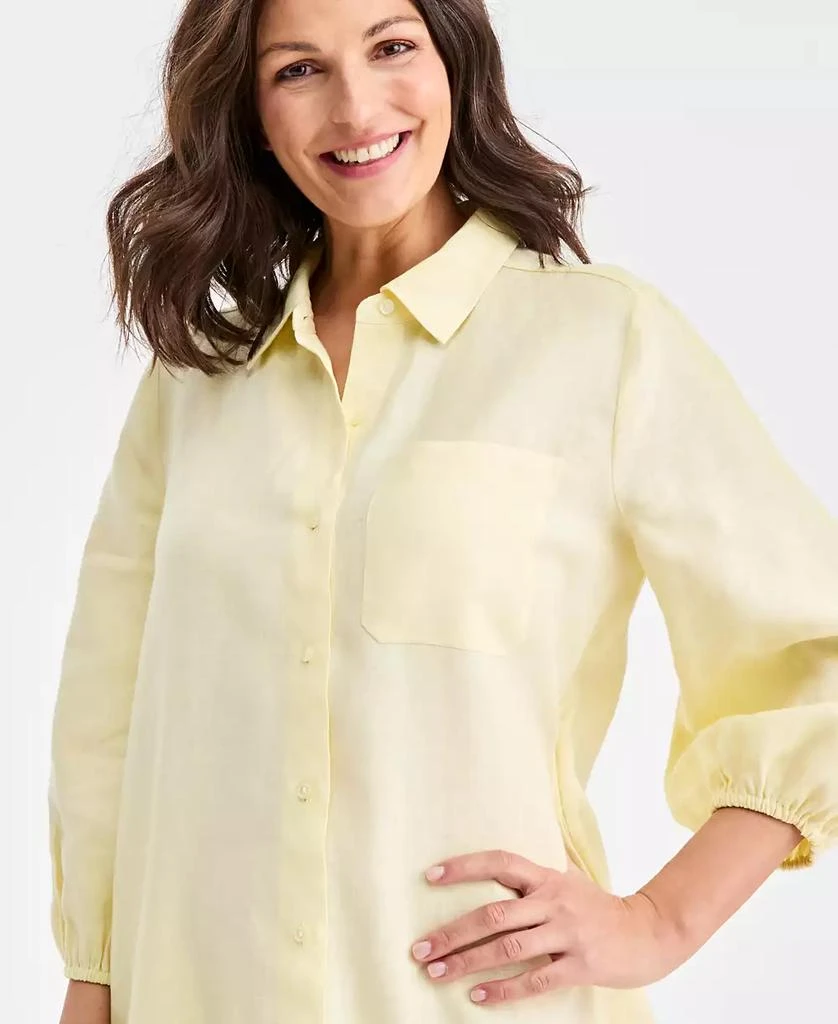 Charter Club Women's 100% Linen Flounce Shirtdress, Created for Macy's 4