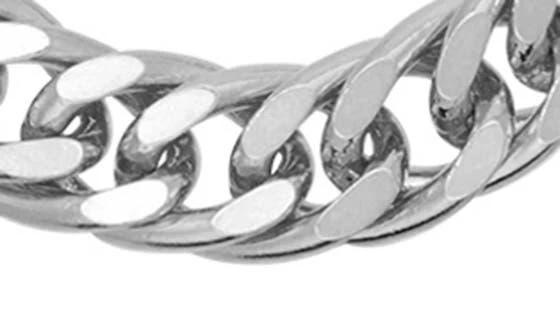 FZN Men
s Sterling Silver Double Curb Chain Necklace 2